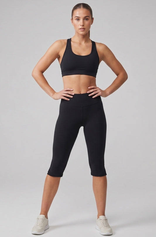 Cropped gym leggings - Black