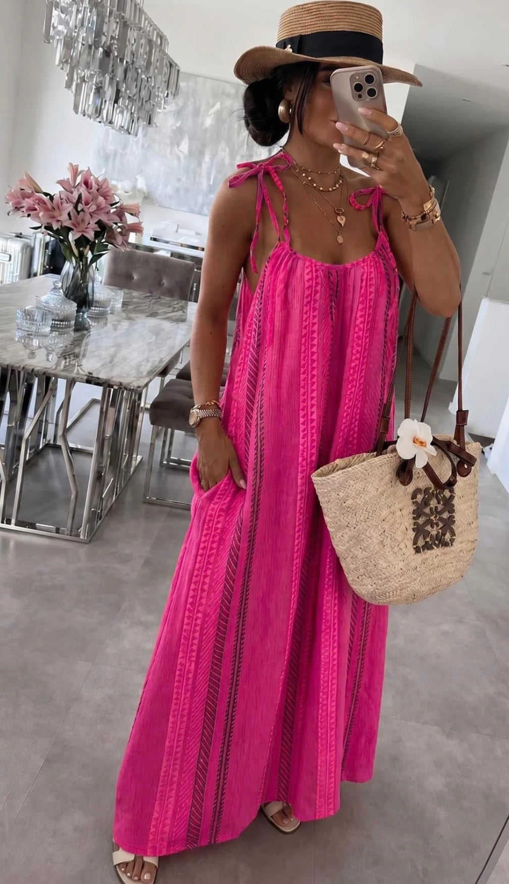 Aztec print maxi dress